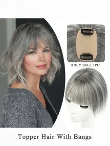 Women's Real Hair Top Replacement Piece, Lace Human Hair, Natural Straight, Breathable Lace Net Base, Invisible Patch for Baldness & Sparse Hair