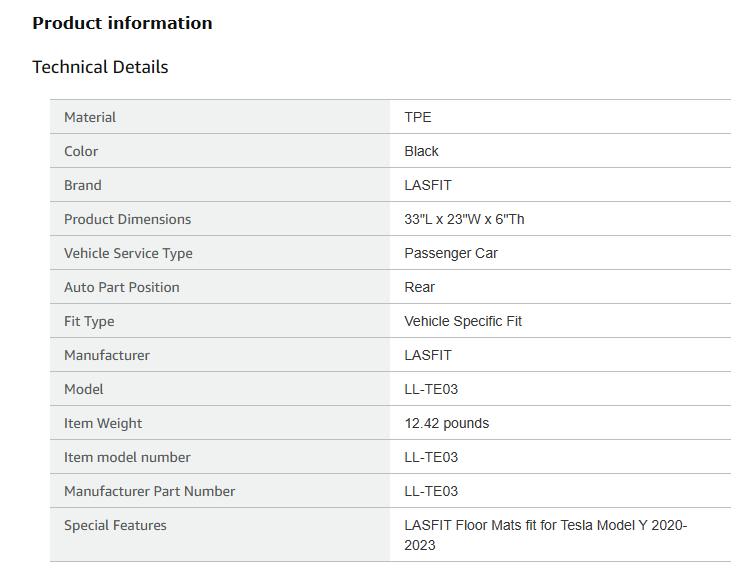LASFIT Floor Mats for 2023 Tesla Model Y 2022 2021 2020 5 Seats, All Weather TPE Car Mats Custom Fit Floor Liners, Front and Rear 2 Rows Set