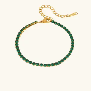 Ally Tennis Bracelet- Emerald Green