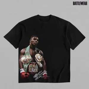 Iron Mike Tyson Champion Heavy Cotton Shirt Boxing Iron Mike Shirt Menswear Direct-to-garment Breathable Printing Soft Casual Graphic Tee Unisex Vintage Streetwear