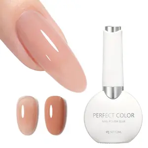 PERFECT COLOR 12ml Builder Gel for Nails,4 in 1 Rubber Base Gel Polish for Long-Lasting, Gel Base Coat for Self-Leveling Nail Strengthener & Thickener, Clear Soak Off UV LED Gel for Weak Damaged Nails, DIY Salon Manicure