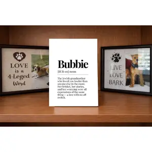 Bubbie Definition Sign | 4x6 Gift-Ready MDF Plaque | Pl8crafted