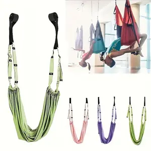 Adjustable Aerial Yoga Hanging Rope Door-Mounted Waist Trainer & Shoulder/Back Stretching Strap for Core Strength, Flexibility & Handstand Training hammock