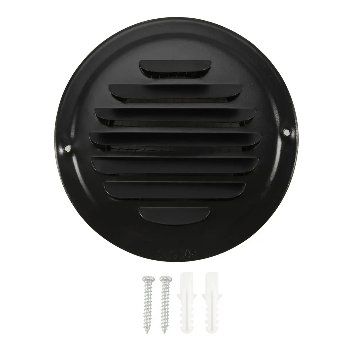 4inch 304 Stainless Steel Air Vents, Louvered Grille Cover Vent Hood Flat Ducting Ventilation Air Vent Wall Air Outlet