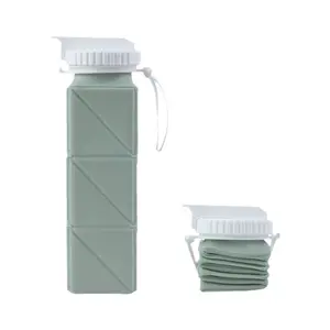 Collapsible water bottle 21 ounces (620 ml), lightweight and reusable, portable for travel, cycling, fitness, and camping, 1 piece