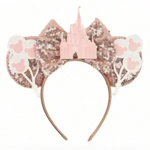 Cute Cartoon Magic Balloon Castle Theme Big Ear Sequin Headband, Girls Amusement Park Hair Accessory, Versatile Daily Use, Must-Have for Parties, Charms