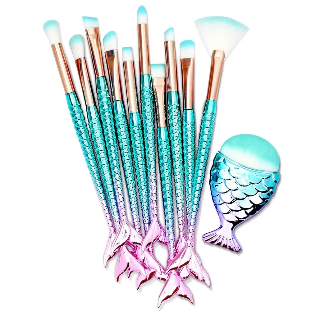 11PCS Makeup Brushes Set, Stocking Stuffers for Teen Girls Kids Women, Foundation Eyebrow Blush Brushes, Easter Basket Stuffers Essentials, Christmas Gift for Grandkids Teens Girls Accessories Stuff
