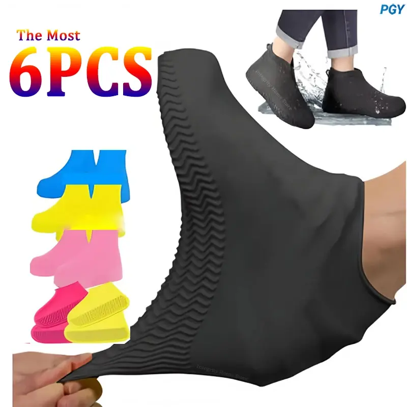Silicone Waterproof Shoe Covers, Upgrade Reusable Washable Resistant Outdoor Rainy Overshoes Protection Boots Rain Non-Slip