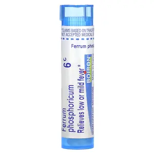 Boiron Ferrum Phosphoricum, 6C, Mild Fever Relief, Approx. 80 Pellets