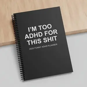 Funny ADHD Planner Notebook, 1 Count I'm Too ADHD for This Shit Planner Notebook, Planning Notebook, Office Stationery & Supplies