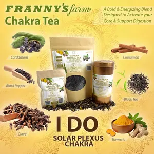 Franny’s Farm Chakra Tea "I DO" Loose Leaf Golden Chai Solar Plexus Blend with Orange Pekoe Cardamom Cinnamon Clove Turmeric & Black Pepper for Confidence Motivation & Personal Power
