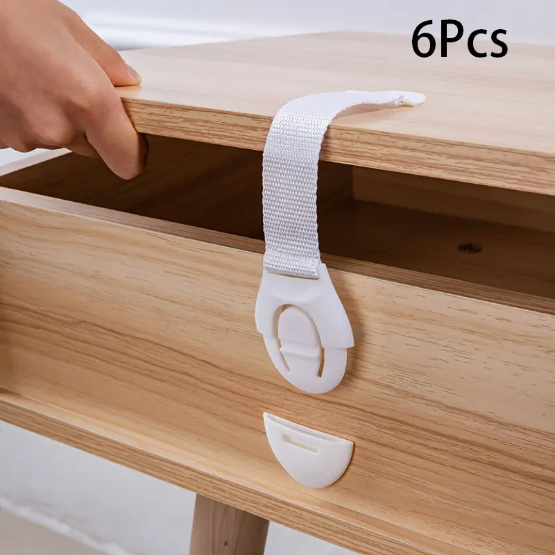 6-Pack Child Safety Locks, Easy Install No Drilling, Drawer and Door Latches, Multi-Functional Security for Cabinets and Fridges