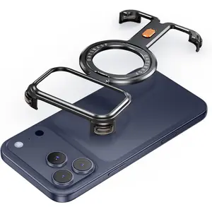 for iPhone  17 Pro Max Bumper Phone Case, with Invisible Magnetic O-Ring Stand Case, Minimalist Phone Protective Shockproof, Flexible 360° Stand Frameless Cover,