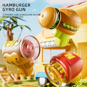 Kids Glowing Hamburger Spinner Toy, Colorful Light Rotating Top, Outdoor Flying Disc Play Toy, Perfect Birthday Gift for Boys & Girls 3+
