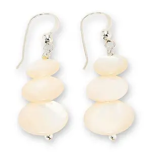 Mine Finds by Jay King Sterling Silver Mother-of-Pearl Disc Drop Earrings