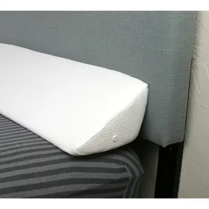 Size Headboard Gap Filler (White). Long Bed Wedge Pillow for Covering Cracks Between Bed & Headboard or Wall with Pillow Support (76x8x6 inch)