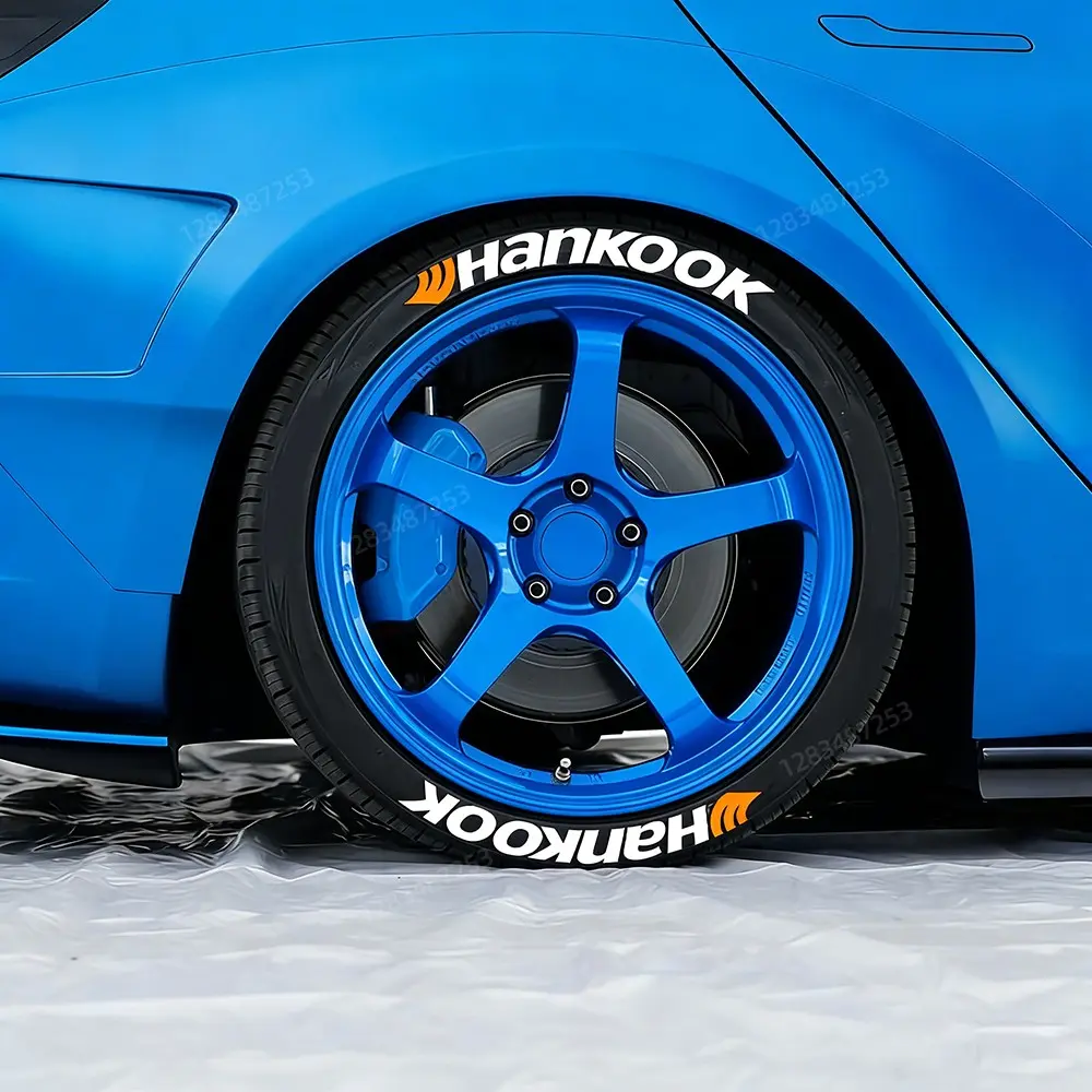 Four-Wheel Tire Letter Stickers, High-Quality PVC Waterproof Durable Tire Decals, Automobile Decals, Easy Installation, Car Wheel Decor, Vehicle Decoration, Tire Lettering, Stickers for Cars, No Glue Included