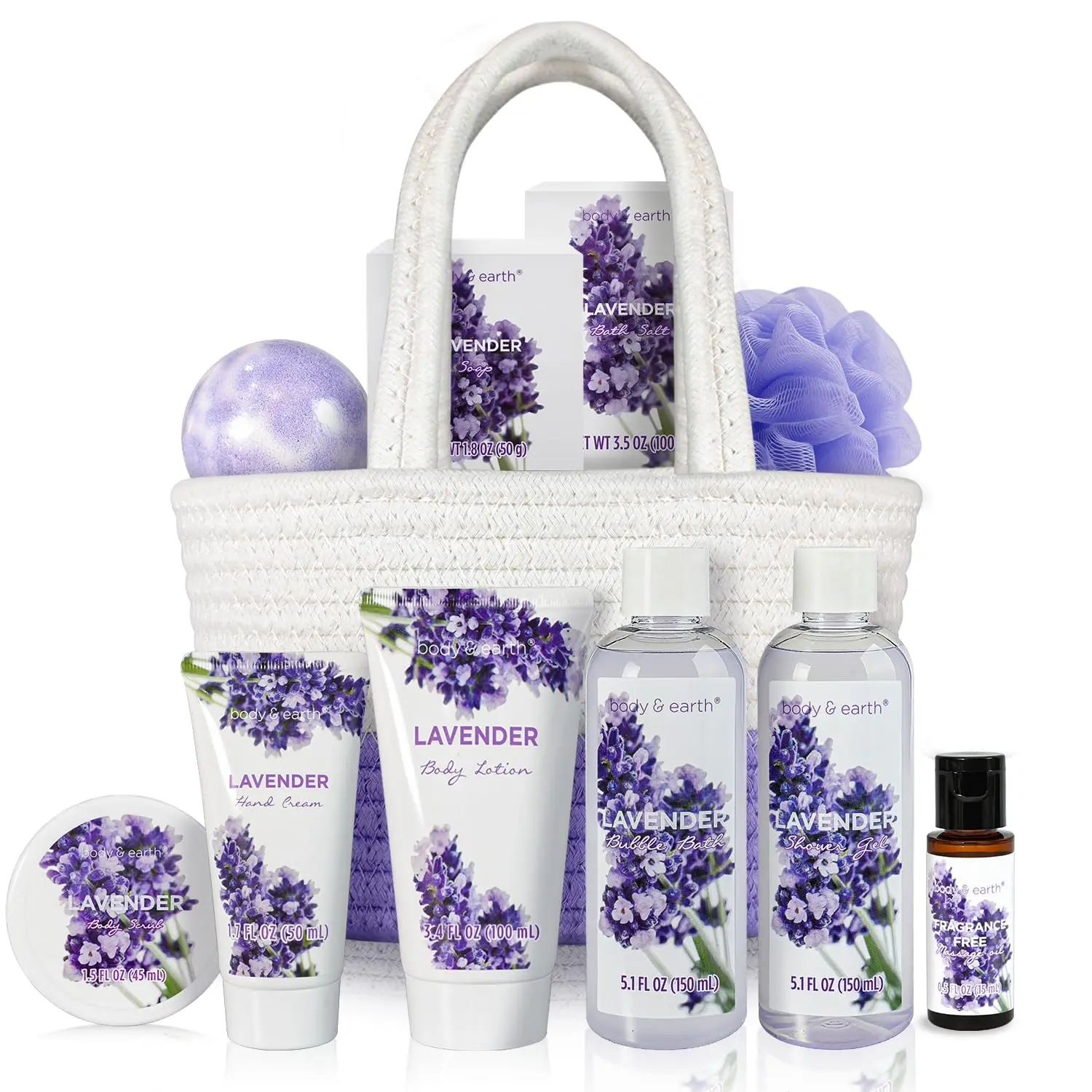 Bath and Body Set Gift Baskets for Women - Regalos Para Mujer, 11PCS Body & Earth Gift Sets with Bubble Bath, Shower Gel, Body Lotion, Lavender Spa Gifts, Spa Kit Mom Gifts, Mother's Day Easter Gifts for Women