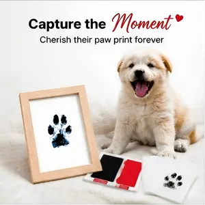 Pet Paw Print Frame Kit – Clean Mess-Free DIY Dog & Cat Paw Keepsake, Memorial Paw Impression Frame, Puppy & Kitten Paw Mold