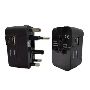 【TikTokShopBlackFriday】Universal Travel Adapter with USB & Type-C Ports, 1 Count All-in-One Wall Charger,USB Power Outlet, Worldwide Power Plug Converter for USA, EU, UK, AUS, and More Socket Adapters, USB Multi Plug, hashtag, Christmas Gifts For Men/Wome