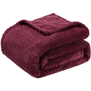 PiccoCasa Flannel Fleece Throw Blanket, Soft Microfiber Couch Sofa Throw, Jacquard Weave Pattern Fuzzy Plush Lightweight Decor Blankets for Bed Sofa Chair
