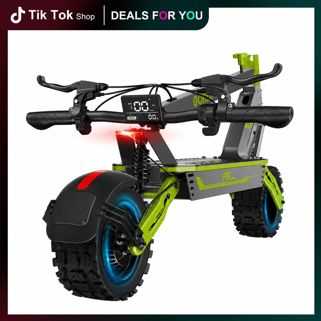 Adult  Electric Scooter, 34MPH Top Speed, 43miRange, 1500W Peak Motor,52V 20Ah Battery, 11" Off-Road Tires, FoldableCommuter E-Scooter with Dual Disc Brakes Folding All-Terrain