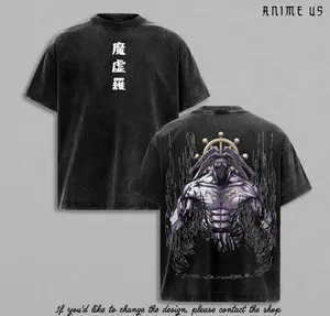 Mahoraga Jujutsu Kaisen Anime Vintage Washed Tee Divine General Shikigami Graphic Back Japanese Anime Streetwear Shirt