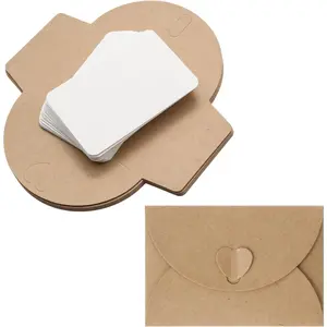 25 Set Mini Envelopes with Blank Cards,  Paper Envelopes with Heart Clasp for Wedding, Party Invitations
