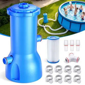 Pro 1000 GPH Pool Pumps, Pool Pumps Above Ground for Swimming Pools, pool filter with GFCI Protection Plug, Improved Water Clean & Clarity, Quickly Remove Debris, Suitable for Type A or C Filter, Blue