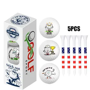 Fun golf balls, 3 golf balls, 5 American-style tees, practice balls, golf balls, designed for golf enthusiasts, shipped from Los Angeles.