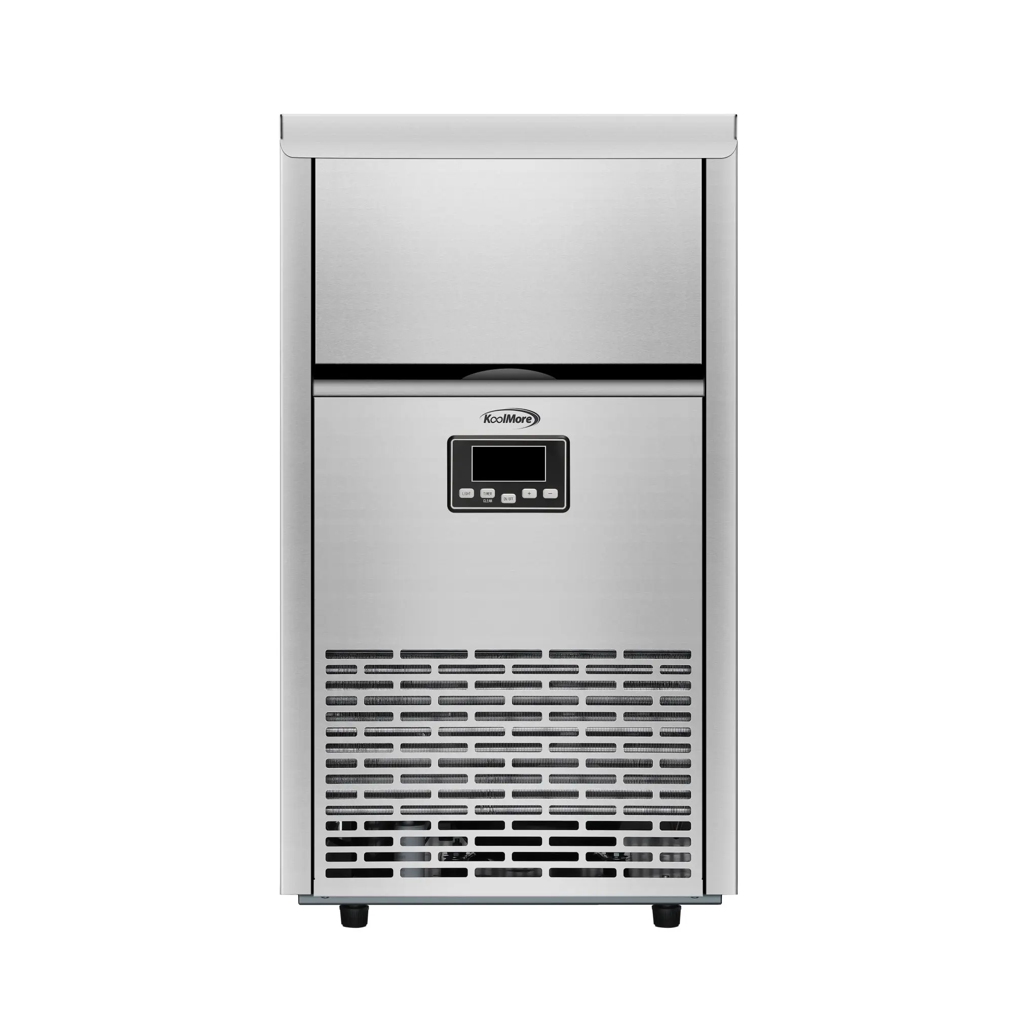 18 in. 100 lbs./24 hrs. Commercial & Residential Crescent Ice Maker with 30 lbs. of Storage Capacity in Stainless-Steel