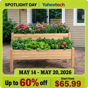 Yaheetech Large Raised Garden Bed Elevated Wooden Horticulture Planter Box with Legs Standing Growing Bed for Gardening/Backyard/Patio/Balcony