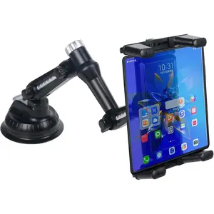 Car phone holder, car tablet holder, Cell Phone Car Mount, suction cup iPad car mount, 360° rotatable and adjustable telescopic stand, suitable for windshield and dashboard