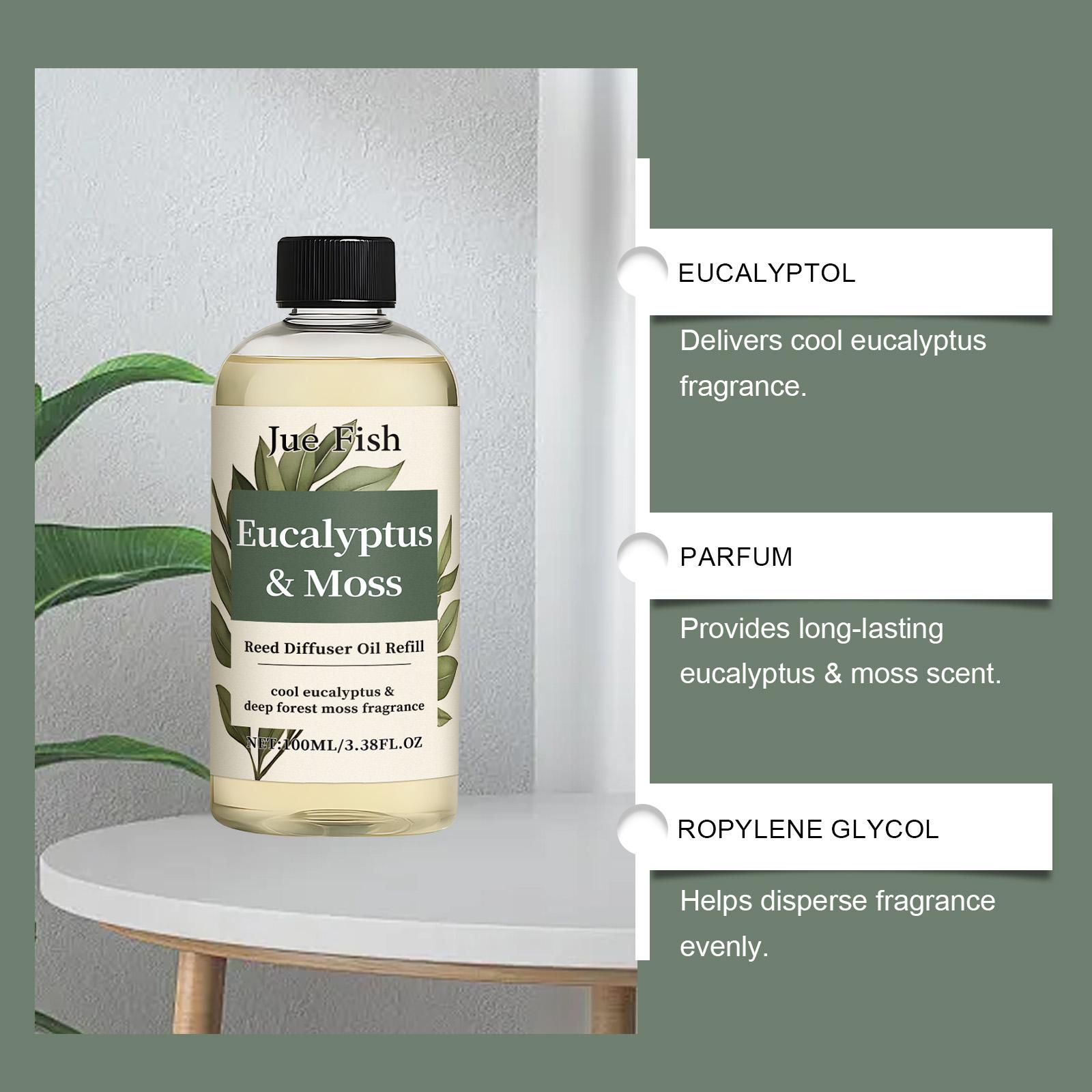 Jue Fish Eucalyptus Moss Aromatherapy Essential Oil Is A Refreshing Woody Fragrance That Diffuses The Air At Home With A Light And Elegant Aroma