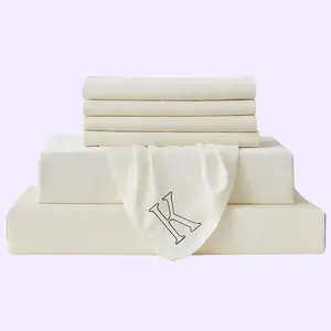 K-KING Ivory Sheets - 100%  Bamboo Hypoallergenic, Temperature-Regulating, Solid Color, Elegant Style