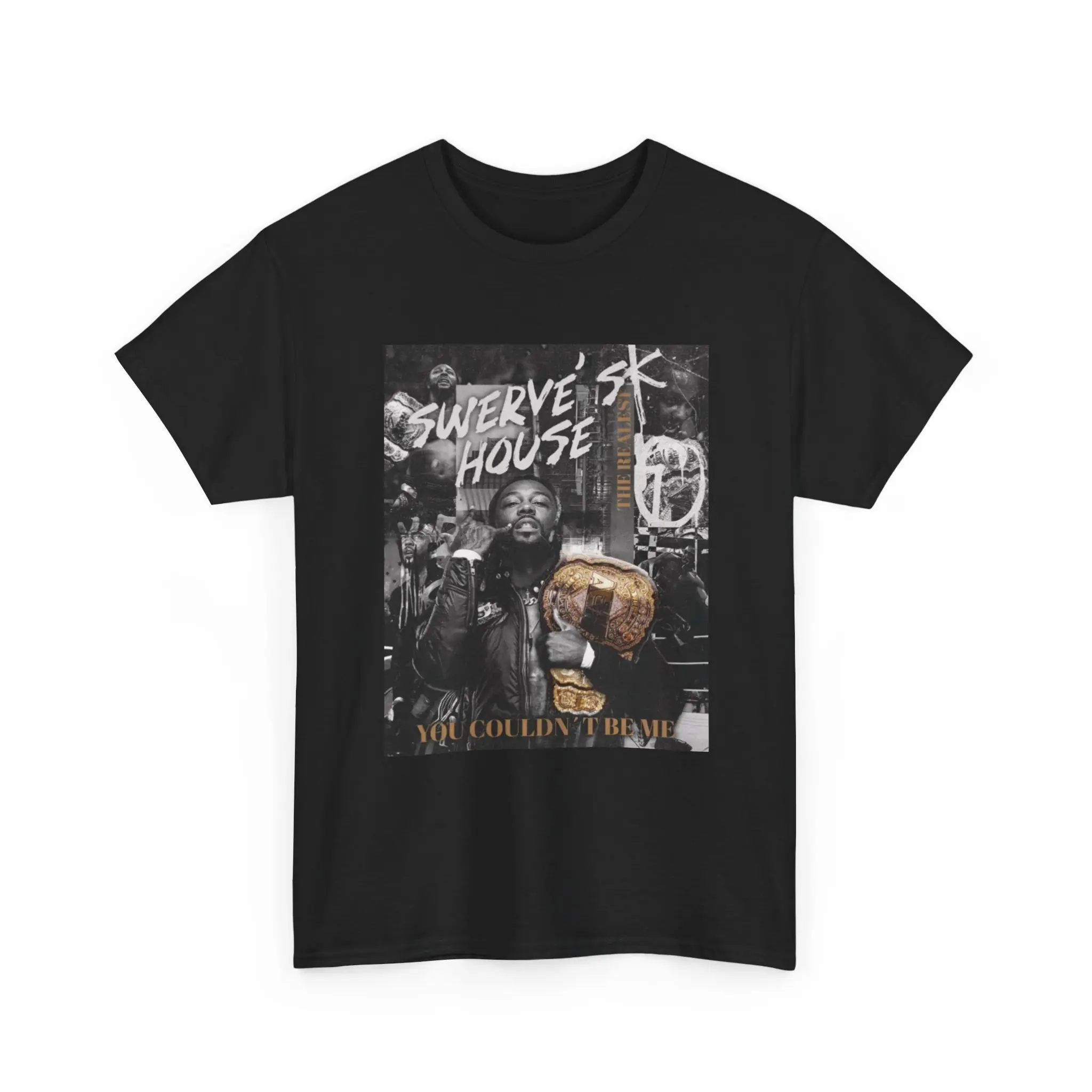 Men's Swerve Strickland AEW World Champion Graphic Tee - Vintage Streetwear, Classic Fit, All Seasons, Certified for Quality, Cold Wash, Pro Wrestling Apparel, Casual, Cotton, Crew Neck, High-Contrast Photo-Style Print, 4Xl, Oeko-Tex® Cert., Shortsleeve,