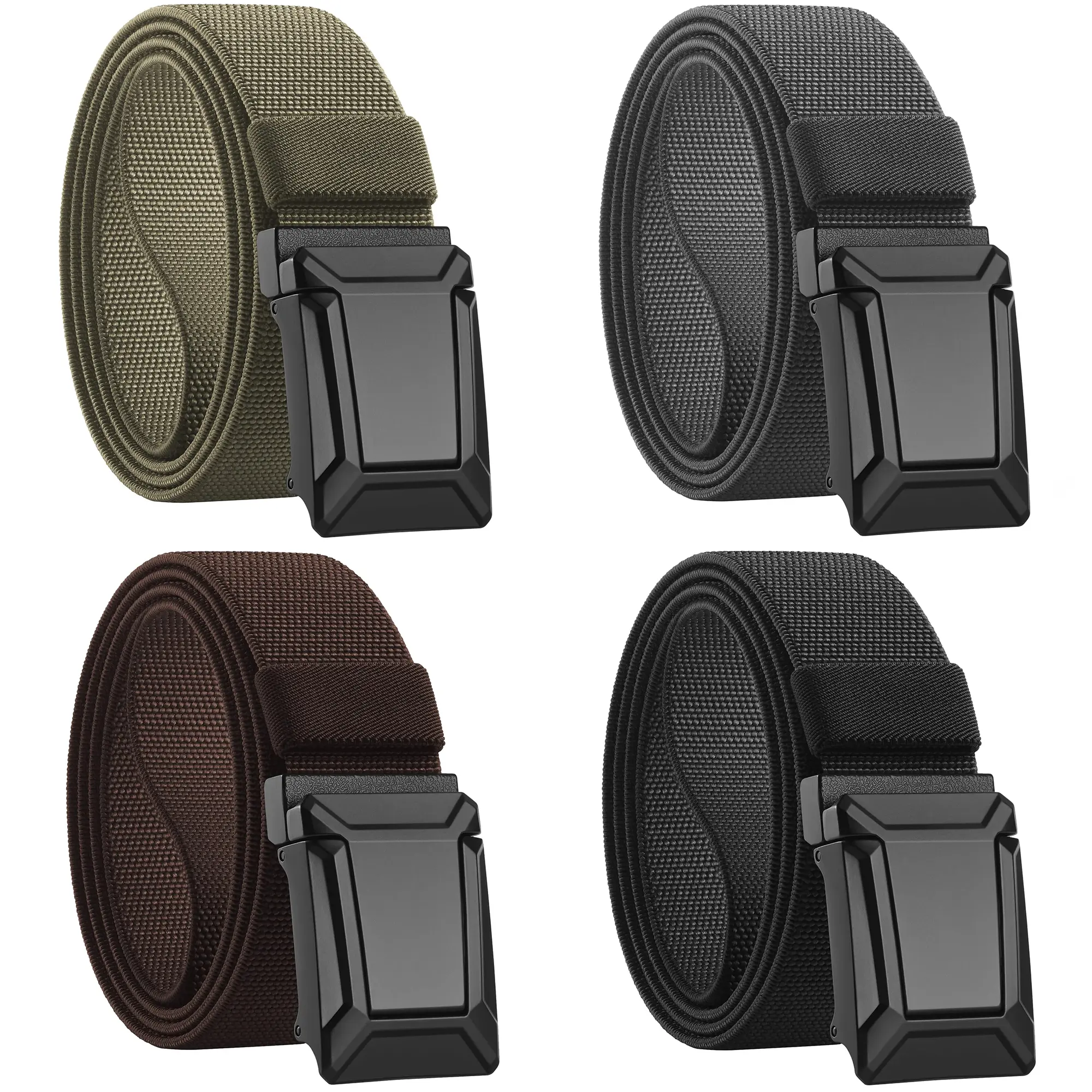Men's Stretch Tactical Belt, 1.5" Elastic Nylon Web with Flip Buckle | Quick Release Belt for Military Work Rigger Hiking