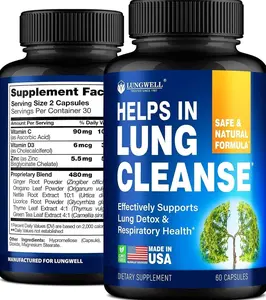 Quit Smoking Aid for Lung Cleanse & Support - Lung Detox for Smokers - Herbs for Respiratory Health: Licorice, Ginger & Nettle Root, Thyme - Clear Lungs Supplement with Vitamins C, D3-60 Capsules