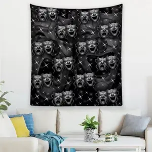 Smile Now Cry Later Tapestries - Decorative Wall Art with Face Design in Pink Background father's day gifts,gifts boyfriend,gifts for girl adults,gifts under 100 dollars,cheap stuff ,bathroom accessories,graduation gifts,whimsical , Flower Tree Retro Star