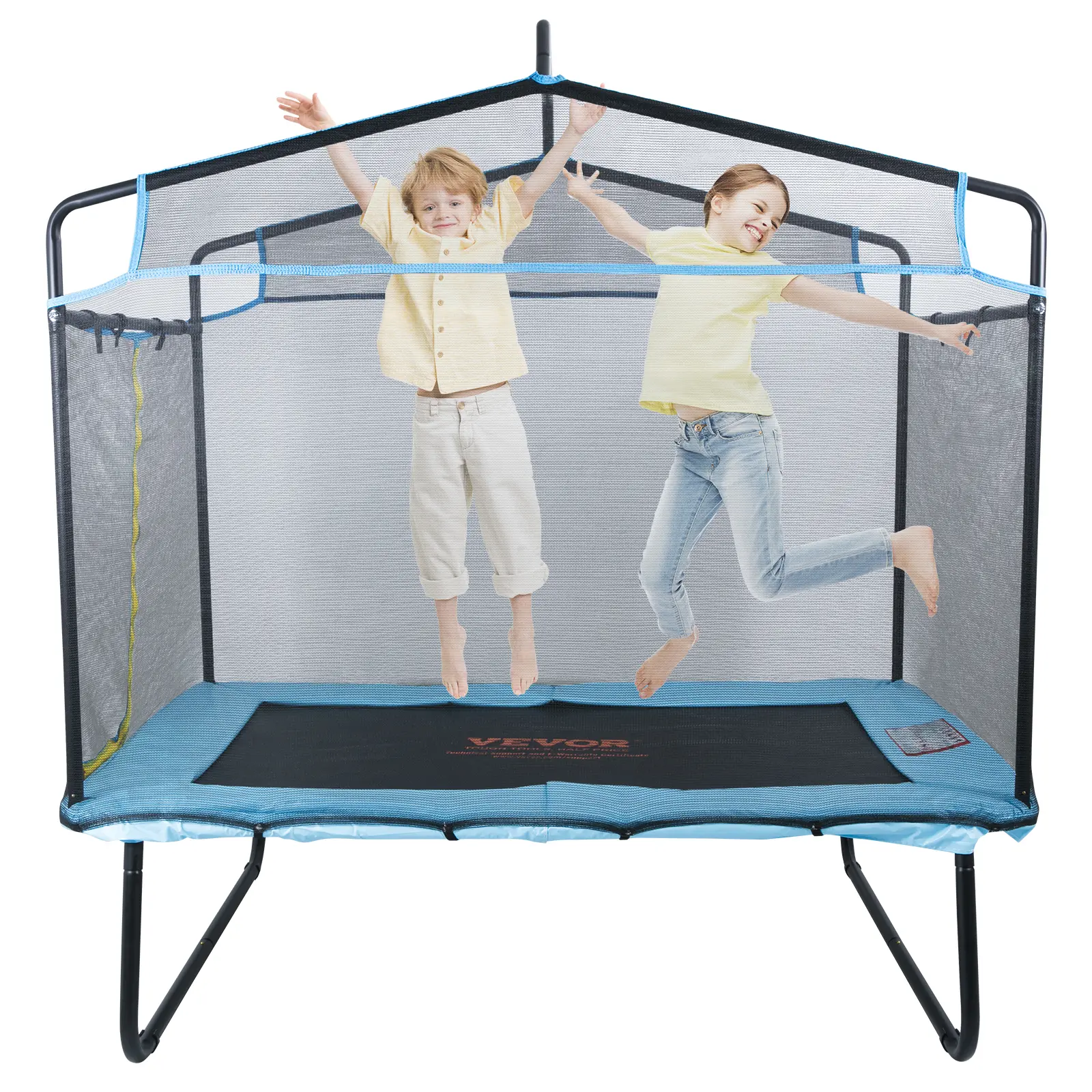 【summerfinds】VEVOR 6FT Trampoline for Kids, 72" Indoor/Outdoor Toddlers Trampoline, Mini Baby Trampoline with Safety Enclosure Net, Gymnastics Bar, Hammock, Recreational Trampoline Birthday Gift for 3+ Years Kids
