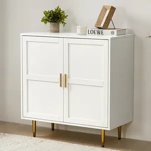 RoyalCraft 2-Door Storage Cabinet, Modern Wood Credenza with Adjustable Shelves, Freestanding Buffet Sideboard Cabinet for Living Room, Bedroom, Dining Room, Entryway