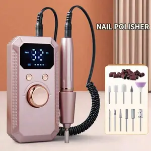 Rechargeable Electric Nail Enhancement Drill, Professional Portable Acrylic Gel Nail Grinder, Equipped With 11# Grinding Head And 20 Abrasive Belts, Wireless High-Speed Nail Salon Household Tools, Suitable For Beginners And Professionals