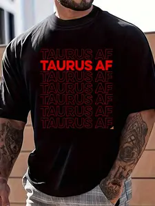 100% Cotton Taurus AF T-Shirt Women's Men's Graphic Tee Crew Neck summer vacation Tops