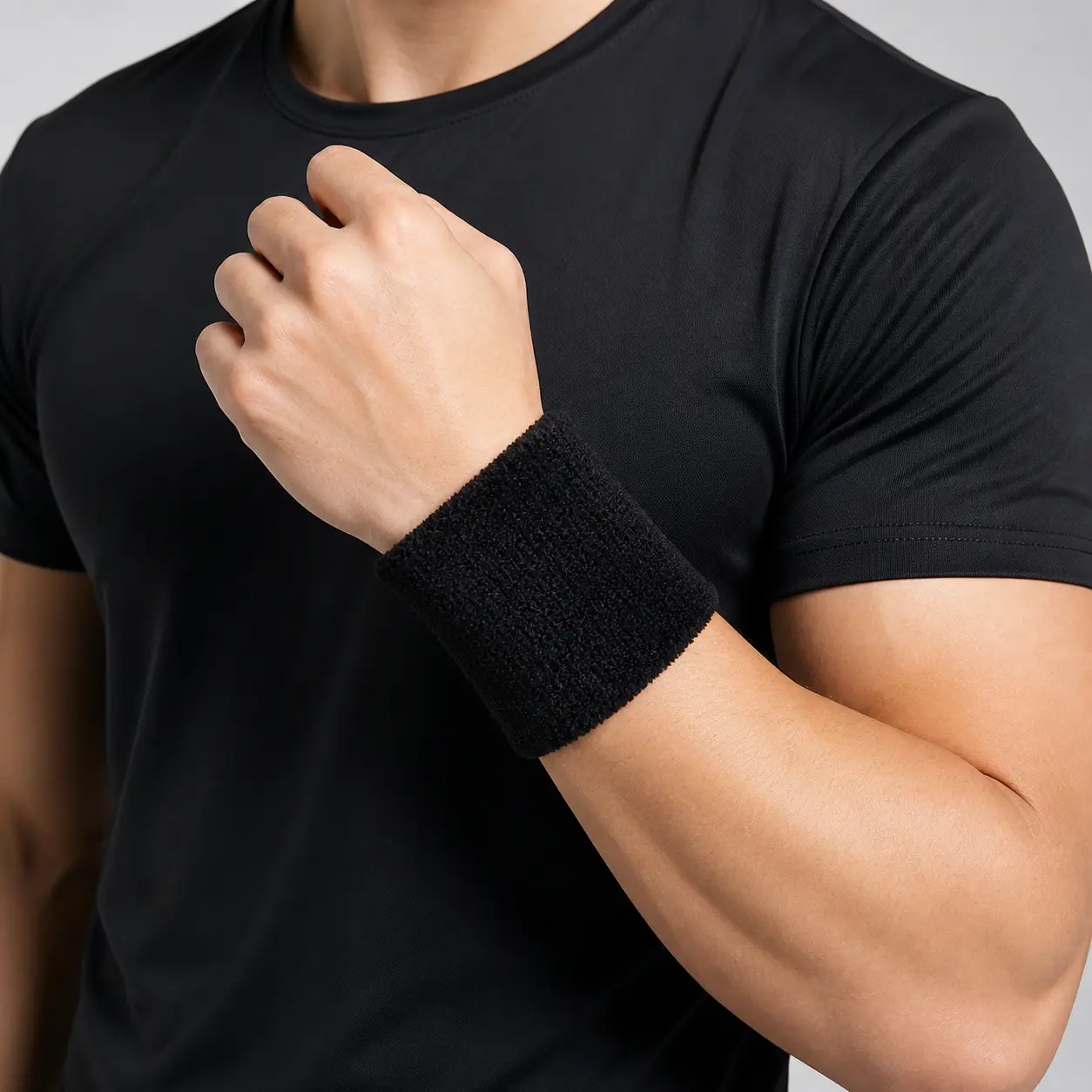 1PC Unisex Elastic Sports Wristband - Towel Fabric, Soft Towel-Like Fabric, Lightweight, Easy to Carry Wrist Support for Adults, Running, Tennis, One Size (Random Color), Sports Wrist Sweatband