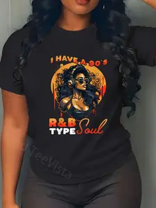 100% Cotton Unisex I Have A 90's R&B Type Soul Music Lover T-Shirt Graphic Printed Vintage Casual Tshirt