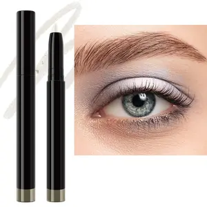 White Eyeshadow Stick Smooth Cream Eyeshadow Pencil, Shimmer Waterproof Long Lasting Eye Shadow Stick, High Pigment Hypoallergenic Highlighter Stick Create Multidimensional Eyes Look (01# White)