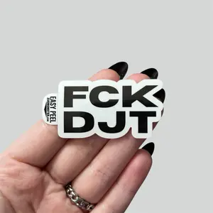 FCK DJT Vinyl Weatherproof Sticker - Indoor Outdoor Safe - Accessible Peel Tab - Leftist - Punk - Anti Fascist - Fuck Trump
