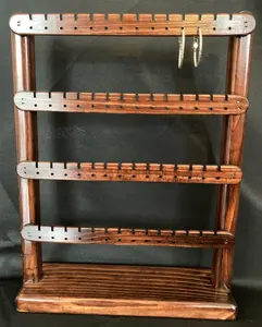 Standing Earring Holder Jewelry Display Jewelry organizer organizer storage Boxes Accessory Red Mahogany
