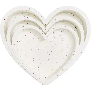 3 count  Heart Shaped Cake Pans 10 Inch 8 Inch 6 Inch Mini Small Large Heart Cake Pan Set Nonstick  Heart Molds for Baking (Cream)
