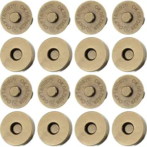 20 Set Magnetic Snaps, Purse Magnetic Bag Fastener Clasp Magnetic Button Replacement Kit for Sewing, DIY Craft, Purses, Bags, Clothes, Leather (Bronze 14MM)